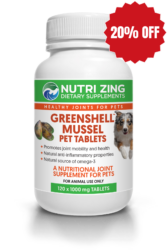 Nutri Zing Greenshell&trade; Mussel Pet Tablets